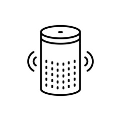 Voice assistant device outline icons, minimalist vector illustration ,simple transparent graphic element .Isolated on white background