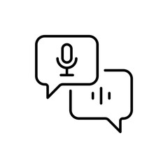 Voice chat outline icons, minimalist vector illustration ,simple transparent graphic element .Isolated on white background
