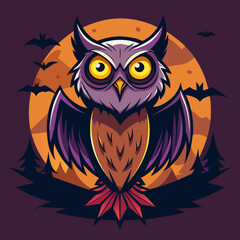 Gaze into Darkness Wear this Spooky Owl Tee Design and Embrace the Halloween Spirit