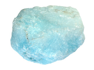 natural raw blue aragonite mineral cutout