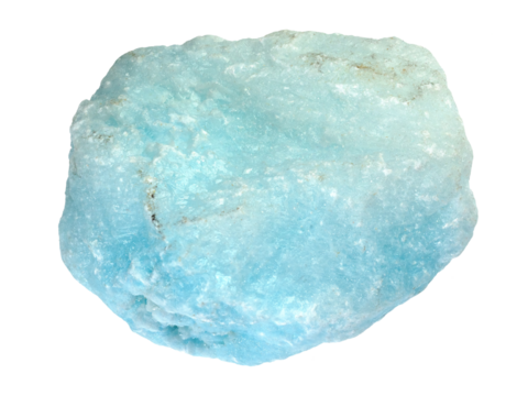 natural raw blue aragonite mineral cutout