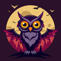 Gaze into Darkness Wear this Spooky Owl Tee Design and Embrace the Halloween Spirit