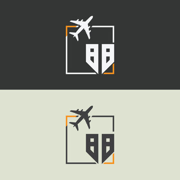 88 initial monogram logo with square style design.