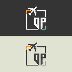 OP initial monogram logo with square style design.