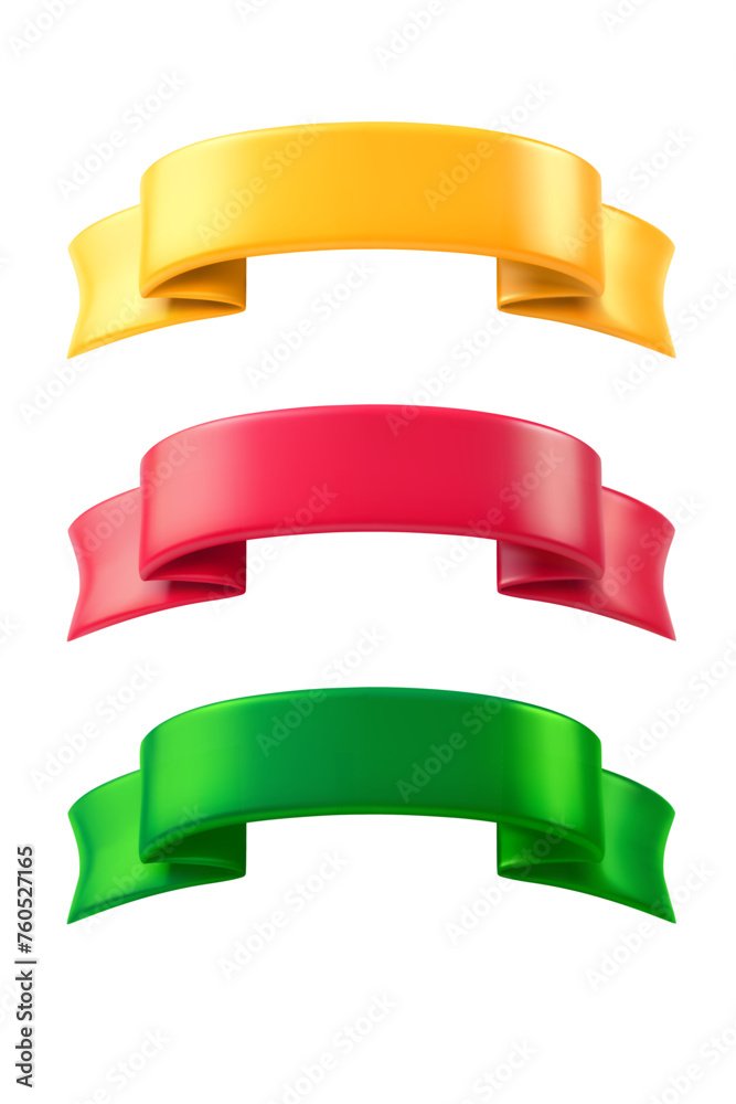 Poster color banner with copy space clipart. 3d vector onjects isolated on white background