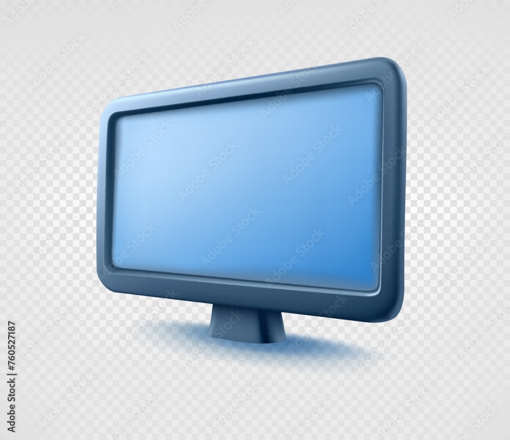 Aufkleber modern desktop personal computer mockup with blank screen. 3d vector illustration