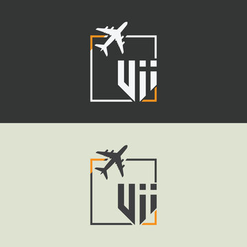 Uii initial monogram logo with square style design.