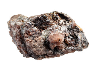 specimen of natural raw andalusite mineral cutout