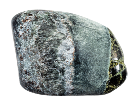 tumbled richterite and diopside mineral cutout