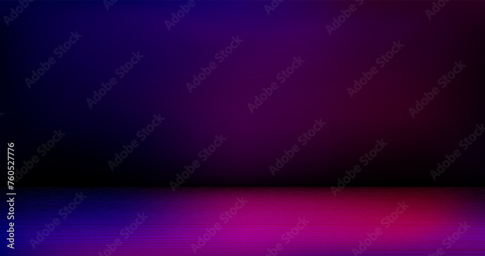 Poster empty studio with vivid lighting. 3d vector illustration