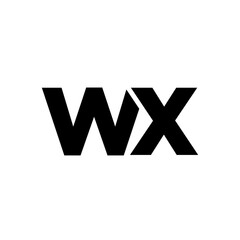 Letter W and X, WX logo design template. Minimal monogram initial based logotype.