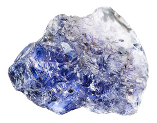 Fototapeta premium specimen of natural raw iolite rock cutout