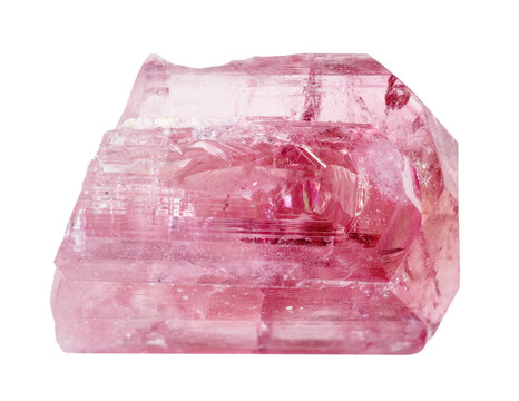 natural raw rubellite tourmaline crystal cutout