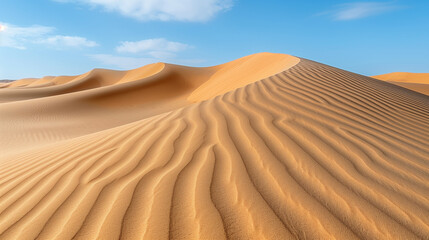 Fototapeta na wymiar Serene Desert Dunes at Sunrise