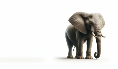 A baby elephant with a white background and the word elephant on it., generative ai