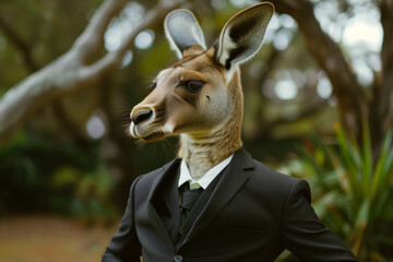 Kangaroo in a business suit