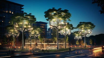 Genetic engineering of bio-luminescent plants for urban lighting in smart cities, reducing the need for traditional energy sources