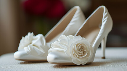 white wedding shoes.  generative ai 
