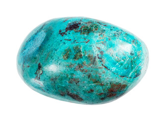 natural tumbled chrysocolla mineral cutout