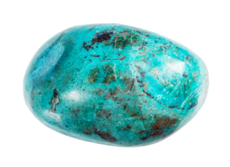 natural tumbled chrysocolla mineral cutout