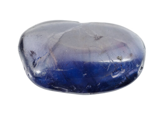 natural polished cordierite gemstone cutout