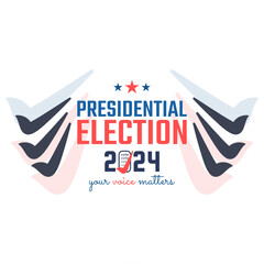 Presidential Election 2024. US Election concept, November 5. Design for poster, card, banner. Vector illustration