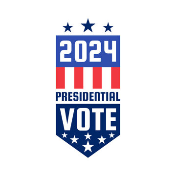 Presidential Election 2024 in United States. Vote day. US Election, November 5. Patriotic america element. Election poster, card, banner and background. Vector illustration