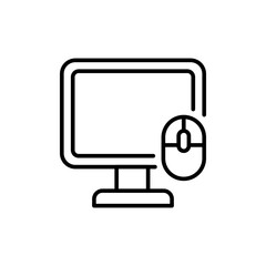 Workstation outline icons, minimalist vector illustration ,simple transparent graphic element .Isolated on white background