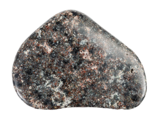 tumbled basalt with hematite mineral cutout