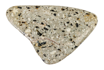 specimen of natural polished andesite rock cutout