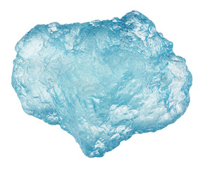 specimen of natural raw aquamarine mineral cutout