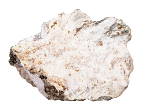 specimen of natural rough albite mineral cutout