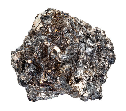 specimen of natural raw bismuth mineral cutout