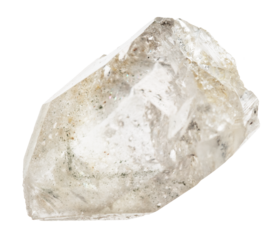 natural rough clear quartz crystal cutout