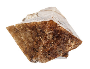 specimen of natural rough zircon crystal cutout