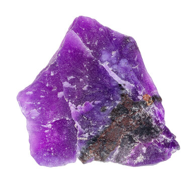 specimen of natural raw sugilite rock cutout