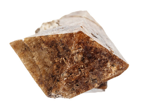 specimen of natural rough zircon crystal cutout