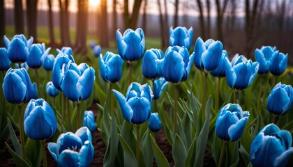 AI generated photo of blue Tulips