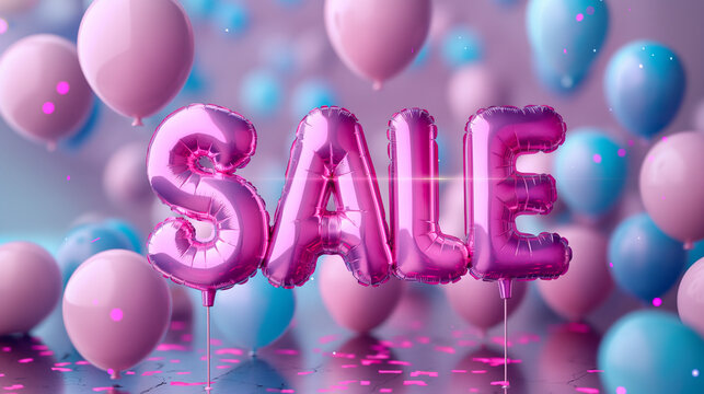 3d, octane rendering, cyberque aesthetic, kitschy style, matal color, balloons in the shape of letters