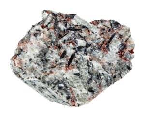 specimen of natural raw foyaite mineral cutout