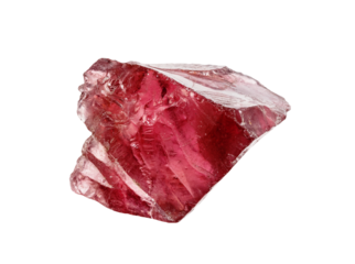 specimen of natural raw pyrope crystal cutout