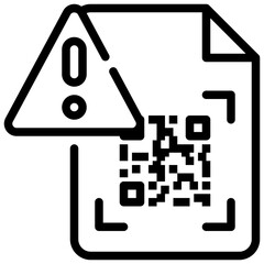 alert warning scan qr code cyber simple line