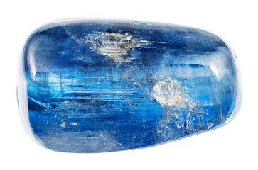 rolled transparent blue kyanite crystal cutout
