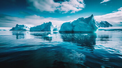 Icebergs in glacier lagoon