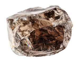 natural raw smoky quartz mineral cutout