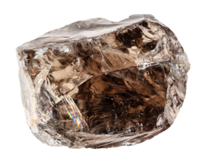 natural raw smoky quartz mineral cutout