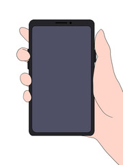 スマートフォン（黒・右手）