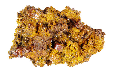 specimen of natural raw wulfenite mineral cutout