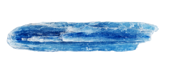 natural raw blue kyanite crystal cutout