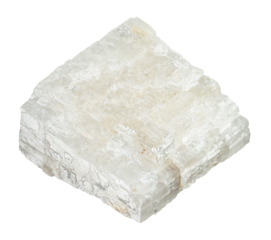 natural raw colorless calcite mineral cutout